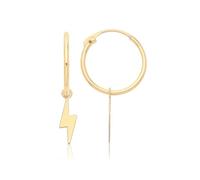 Ellie Rose London 9ct Yellow Gold Sleepers With Hanging Lightning Bolt Charm ES759