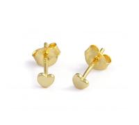 Ellie Rose London Sterling Silver Gold Plated Heart Stud Earrings - Size 6mm - Sterling Silver / Gold Plated