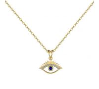 Ellie Rose London Sterling Silver Gold Plated Sparkling Zirconia Evil Eye Necklace - Sterling Silver / Zirconia / Gold Plated