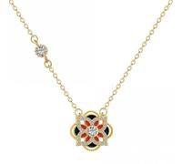 Ellie Rose London Sterling Silver Gold Plated Sparkling Zirconia Lucky 4 Leaf - Sterling Silver / Zirconia / Gold Plated