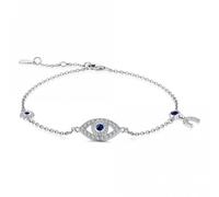 Ellie Rose London Sterling Silver Rhodium Plated Evil Eye Lucky Horseshoe Bracelet ERLB047 - Sterling Silver / Zirconia / Rhodium Plated