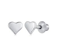 Ellie Rose London Sterling Silver Rhodium Plated Heart Earrings ERLE008 - Elegant - Sterling Silver / Rhodium Plated