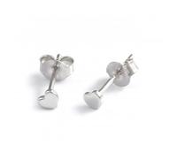Ellie Rose London Sterling Silver Rhodium Plated Heart Stud Earrings - Distinctive - Size 4mm - Sterling Silver / Rhodium Plated