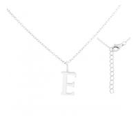 Ellie Rose London Sterling Silver Rhodium Plated Letter E Necklace ERLN004-E - Sterling Silver / Rhodium Plated