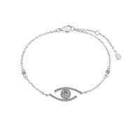 Ellie Rose London Sterling Silver Rhodium Plated Sparkling Zirconia Evil Eye - Sterling Silver / Zirconia / Rhodium Plated