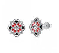 Ellie Rose London Sterling Silver Rhodium Plated Sparkling Zirconia Lucky 4 Leaf - Sterling Silver / Zirconia / Rhodium Plated