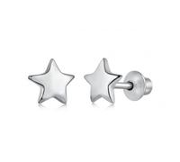 Ellie Rose London Sterling Silver Rhodium Plated Star Earrings ERLE007 - Sterling Silver / Rhodium Plated