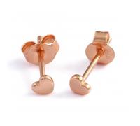 Ellie Rose London Sterling Silver Rose Gold Plated Heart Stud Earrings - Modern - Size 5mm - Sterling Silver / Rose Gold Plated