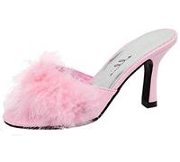 Ellie Shoes E-361-Sasha 3.5" Heel Maribou Slippers. Pink 7