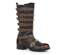 Ellie Shoes Men's 158-PUNK Combat Boot, Brown, 9/10 UK