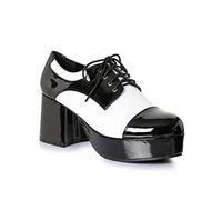 Ellie Shoes Men's Freddy Platform Shoe, Black/White, Size Small (8-9)