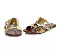 Ellie Shoes Mens Sparta Flat Gladiator Halloween Sandals, Gold, XL