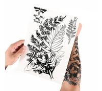 Ellie Temporary Tattoo Inspired Waterproof Fern & Firefly - Realistic Transfer for Cosplay, Halloween, Festivals & Gifts - Easy to Apply & Remove