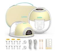Ellie Wearable Hands Free Breast Pump, Portable Breastfeeding Pump w/Soft Double-Sealed Flange, Anti-Backflow & Leakproof Design, Ultra-Slim and Quiet, 4 Modes 9 Levels, Smart Nightlight, 2 Pack