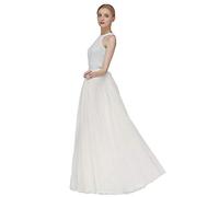EllieHouse A Line Long Full Bridesmaid Tulle Skirt for Wedding Evening Party Prom P68, Light Ivory, M