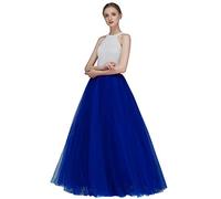 EllieHouse A Line Long Maxi Bridesmaid Tulle Skirt for Wedding Evening Party Prom P68 - Multi - Medium Royal Blue