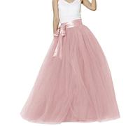 EllieHouse Women's Long Tutu Tulle Skirt PC05 - - Cameo Brown