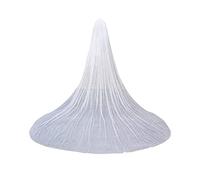 EllieWely Long Cathedral Length Pearl Wedding Bridal Veil With Metal Comb F07, White, 3M*3M (118 inch)