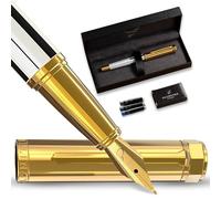 Ellington Pens Luxury Fountain Pen Set- Fountain Pens for Writing - Smooth Nib - Includes Refillable Ink Converter, 3 Ink Cartridges [2 Black & 1 Blue], Gift Box - Elegant Calligraphy