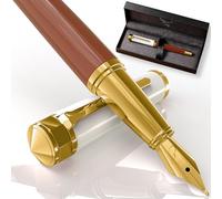 Ellington Pens Luxury Fountain Pen Set- Fountain Pens for Writing - Smooth Nib - Includes Refillable Ink Converter, 3 Ink Cartridges [2 Black & 1 Blue], Gift Box - Elegant Calligraphy