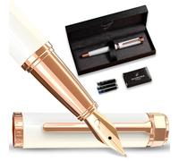 Ellington Pens Luxury Fountain Pen Set- Fountain Pens for Writing - Smooth Nib - Includes Refillable Ink Converter, 3 Ink Cartridges [2 Black & 1 Blue], Gift Box - Elegant Calligraphy