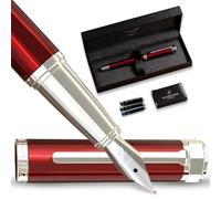 Ellington Pens Luxury Fountain Pen Set- Fountain Pens for Writing - Smooth Nib - Includes Refillable Ink Converter, 3 Ink Cartridges [2 Black & 1 Blue], Gift Box - Elegant Calligraphy
