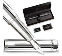 Ellington Pens Luxury Fountain Pen Set- Fountain Pens for Writing - Smooth Nib - Includes Refillable Ink Converter, 3 Ink Cartridges [2 Black & 1 Blue], Gift Box - Elegant Calligraphy