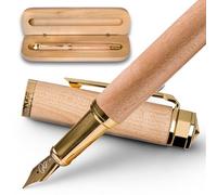 Ellington Pens Luxury Wood Fountain Pen Set- Fountain Pens for Writing - Smooth Nib - Includes Refillable Ink Converter, 6 Ink Cartridges Refill, Gift Box - Elegant Calligraphy