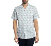 Ellino Pattern Short Sleeved Shirt Open Blue S