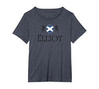 Elliot Clan Scottish Family Name Scotland Heraldry T-Shirt, Women's Plus, Heather Blue, 2X
