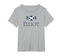 Elliot Clan Scottish Family Name Scotland Heraldry T-Shirt, Women's Plus, Heather Grey, 6X