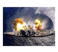 Elliot Military USA Navy USS Iowa Fires Broadside Photo Art Print Canvas Premium Wall Decor Poster Mural