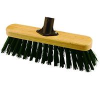 Elliott 29cm Green PVC Fibre Broom Head with Stiff Synthetic Bristles - Heavy Duty, Ideal for outdoor use, Workshops, warehouses and Gardening