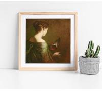 Elliott Daingerfield - Tanagra Stunning Framed Wall Art Picture Print Square - 25cm wide x 25cm high - Light Oak Frame