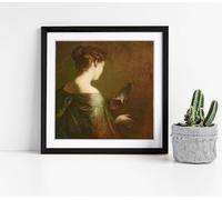 Elliott Daingerfield - Tanagra Stunning Framed Wall Art Picture Print Square - 35cm wide x 35cm high - Black Frame
