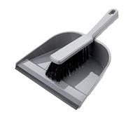 Elliott Dustpan and Brush Set,Durable Plastic Pan with Rubber Lip for easy pick up,Stiff Nylon Fibres Ideal for Indoor Cleaning including Carpets,BPA Free in a Silver Colour