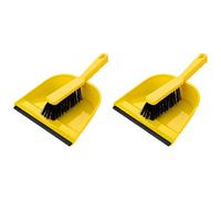Elliott Dustpan & Stiff Brush Set Soft Rubber Lip Efficient Sweeping Yellow (Pack of 2)