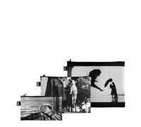 Elliott Erwitt Eiffel Tower, Dog Jumping and California Kiss Zip Pockets, black, S, Cosmetic bag