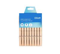 Elliott Hardwood Clothes Pegs with Metal Coil Spring for Firm Grip Contoured to Prevent Leaving Marks on Clothing This Pack Include 36 Pegs Ideal