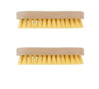 Elliott Wooden Scrubbing Brush with Curved Grip Handle, Durable Hard Synthetic Fibres, Ideal for Laundry, Carpet Cleaning and Scrubbing Hard and Laminate Floors