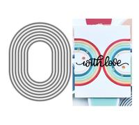 Ellipse Background Die Cuts for Card Making, Oval Tags Metal Cutting Dies for Paper Scrapbooking, DIY Stencils for Album Party Wedding Festivals Decoration