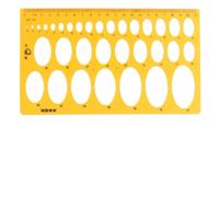 Ellipse Drafting Template Ruler for Mechanical Drawing, Orange Plastic | Multiple Geometric Patterns, Numbered Shapes and Scales, Smooth Inking Edge, Artists, Classroom