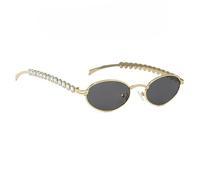 Ellipsoidal Glasses Stone Intonation and Metal Hybridize Plan Protective Glasses for Outdoor Tasks Additional Metal Frame Sunglasses