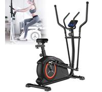 Elliptical Cross Trainer For Home, 8 Level Resistance Magnetic Elliptical Machine, Small Space Walker with 6KG Flywheel & Adjustable Handle and Seat Cardio Fitness Workout Machine black