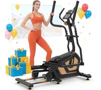 Elliptical Cross Trainer For Home, Elliptical Machine with 16 Levels Quiet Resistance, LCD Monitor via Bluetooth APP, 17.7IN Stride, Newly Upgraded Cross Trainer 3 in 1 Fitness Max Weight 330 LBS