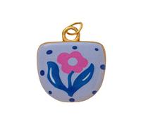 Elliptical Hand Painted Metal Pendant for Necklace Earring Jewelry Accessory for Creative Projects Oval Painted Pendant