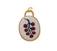 Elliptical Hand Painted Metal Pendant for Necklace Earring Jewelry Accessory for Creative Projects Oval Painted Pendant