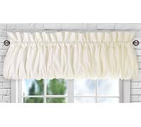 Ellis Curtain Stacey Sheer Balloon Valance, 60" x 15", Ice Cream