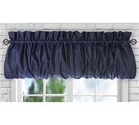 Ellis Curtain Stacey Sheer Balloon Valance, 60" x 15", Navy