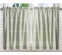 Ellis Curtain Stacey Tailored Tier Pair Curtains, 56" x 36", Sage